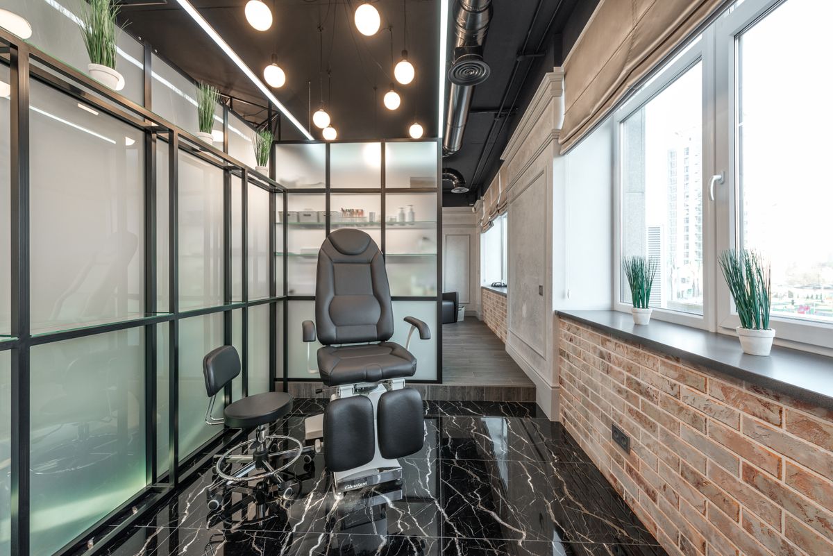 Pedicure chair in a nail salon suite